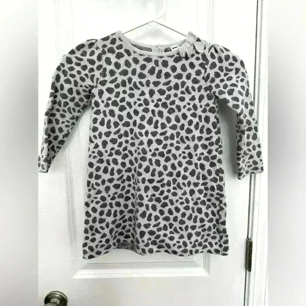 Janie and Jack Gray and White Cheetah Dress Girl’s Size 4T